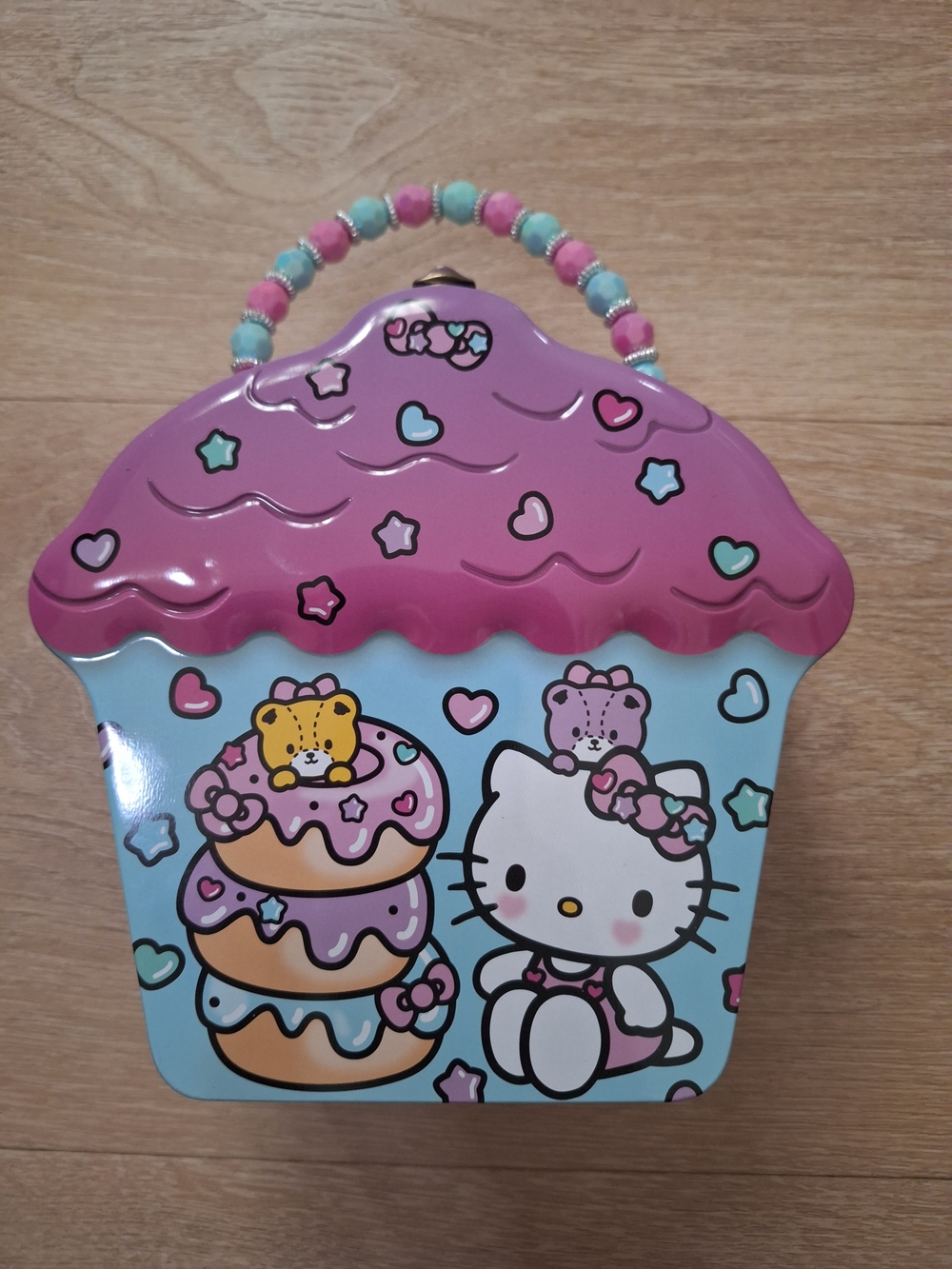Sanrio Hello Kitty Pastel Pink & Light Blue Cupcake Tin Purse